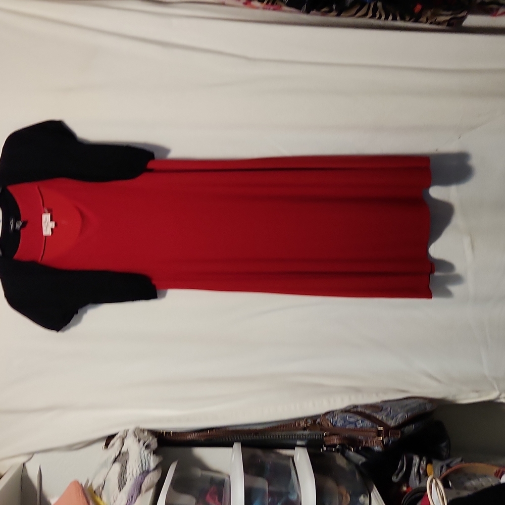 Red knit sleeveless dress